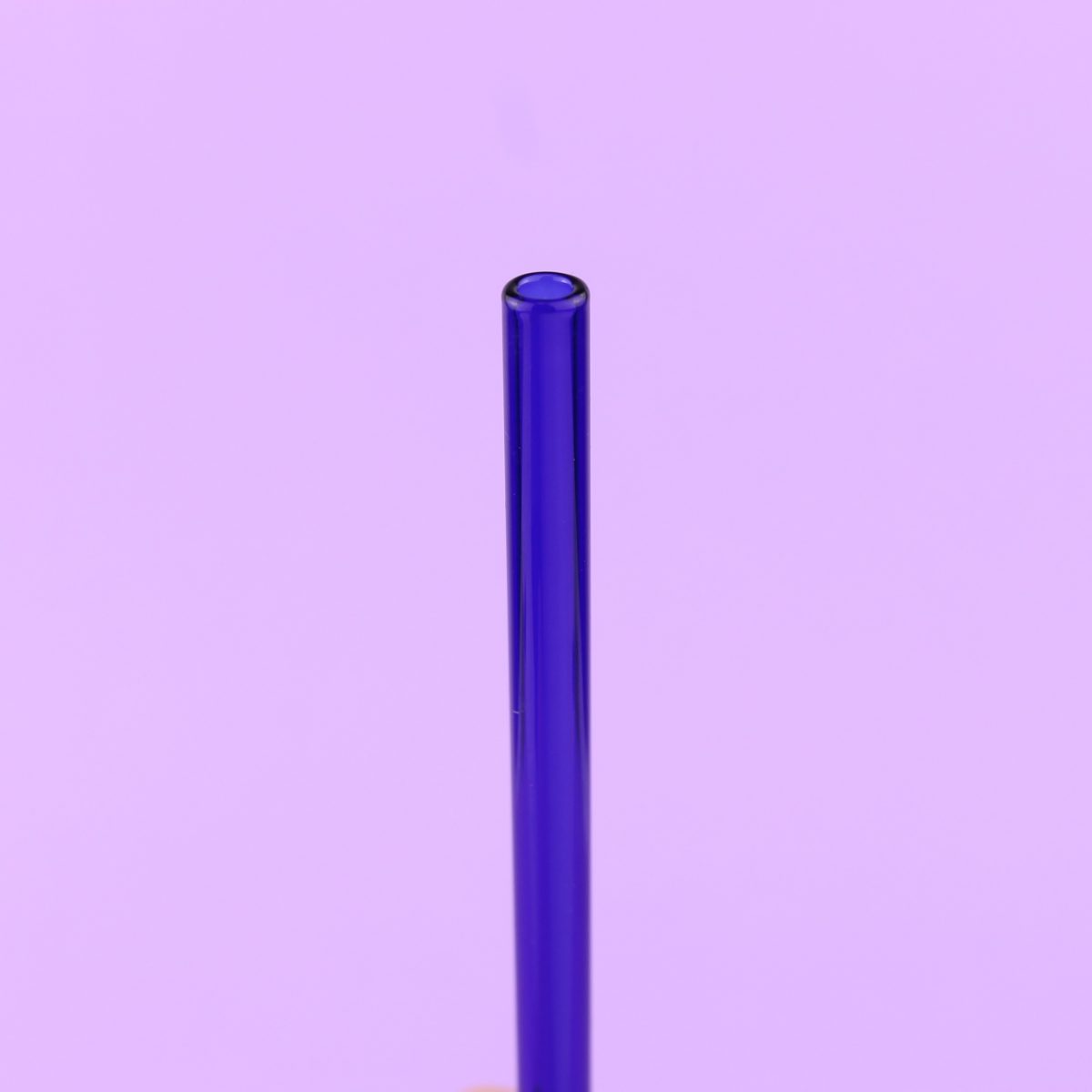Трубочка стеклянная прямая синяя